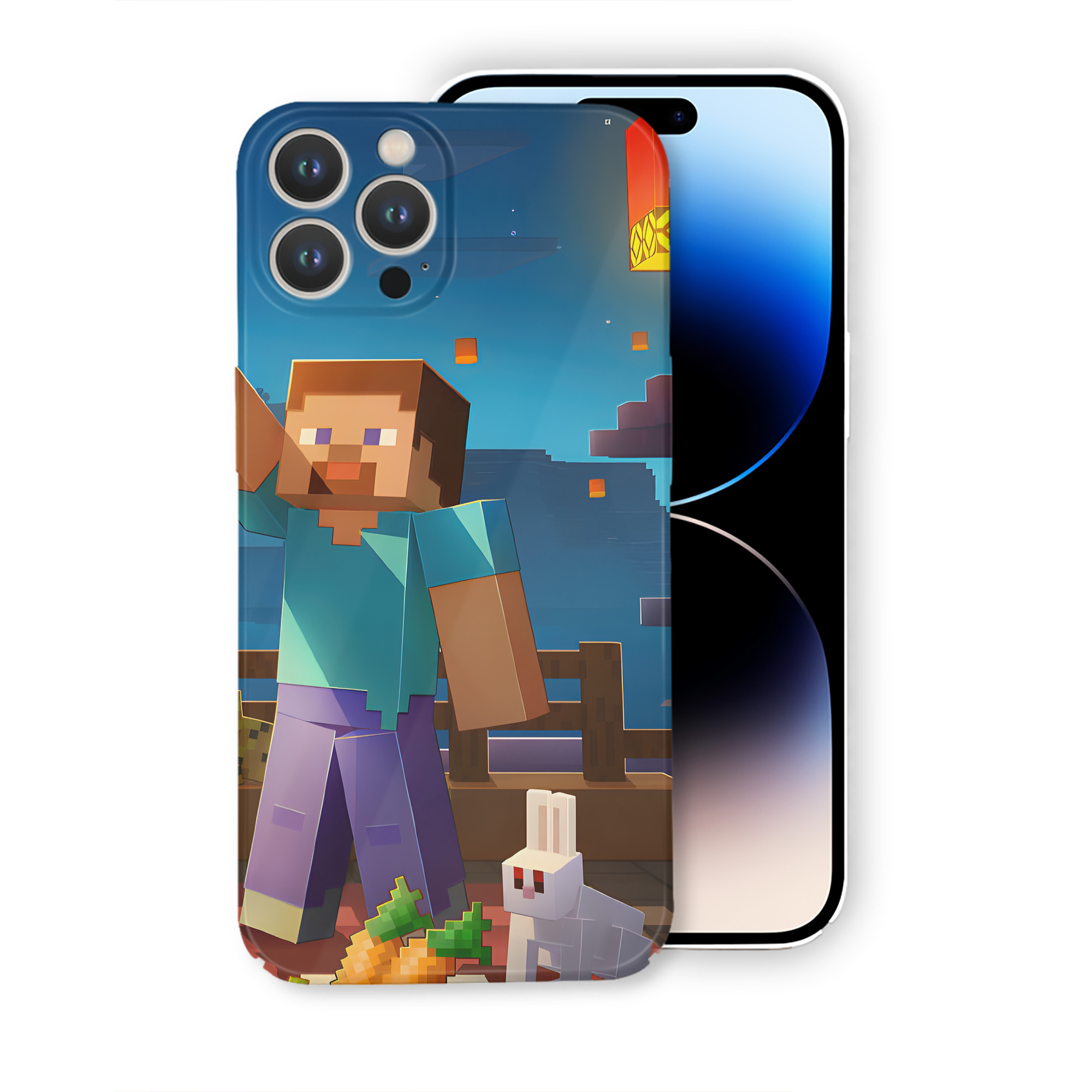 （画像用） マインクラフト ブロックの世界 Minecraft MC Block world 【iPhone 14シリーズ対応】ハードケース